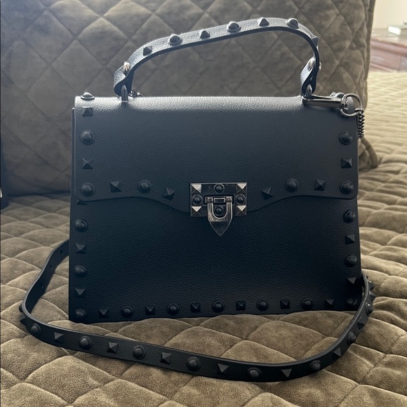 Black Studded Handbag - Picture 2 of 5
